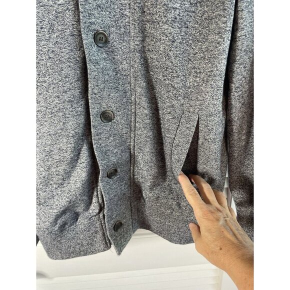 H&M Unisex Button Down Cotton Lightweight Hooded Jacket Size S Color Gray NWT - Picture 5 of 11